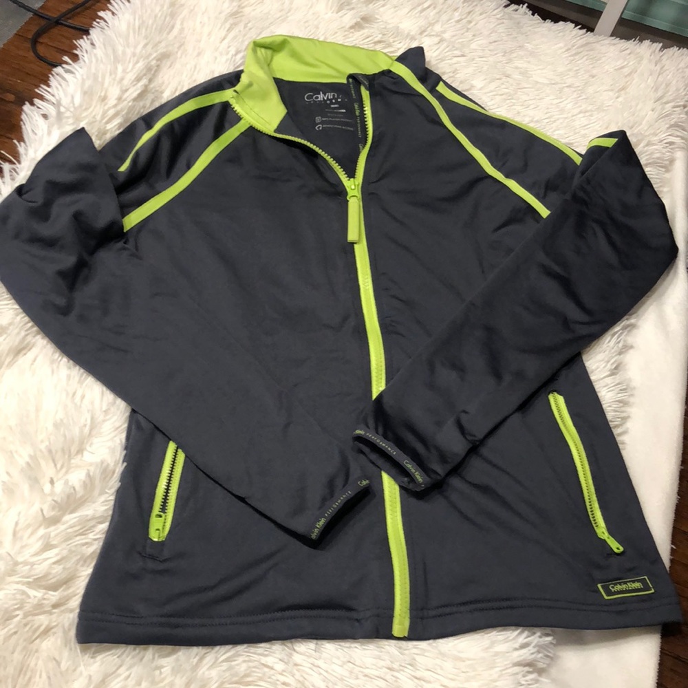 Calvin Klein Performance Grey & Lime Green Zip Up